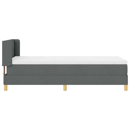 Box spring seng med hovedgærde Mørkegrå 190 x 90 cm Stof