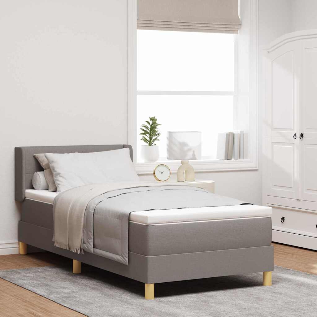 Box spring seng med hovedgrde Grbrun 190 x 90 cm Stof