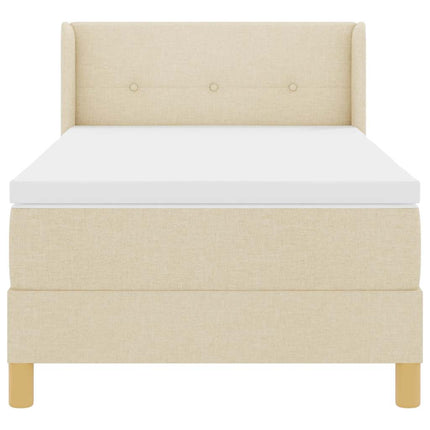Box spring seng med hovedgærde Creme 190 x 90 cm Stof