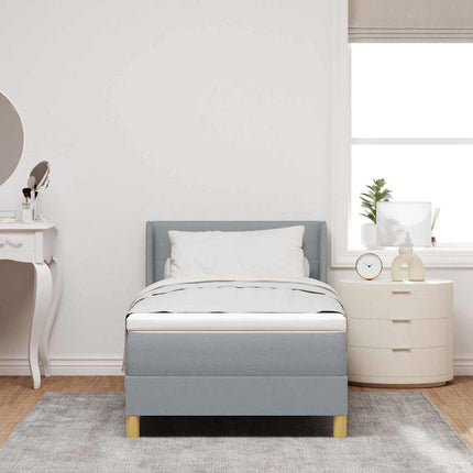 Box spring seng med hovedgærde Lysegrå 200 x 100 cm Stof