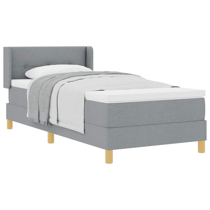 Box spring seng med hovedgærde Lysegrå 200 x 100 cm Stof