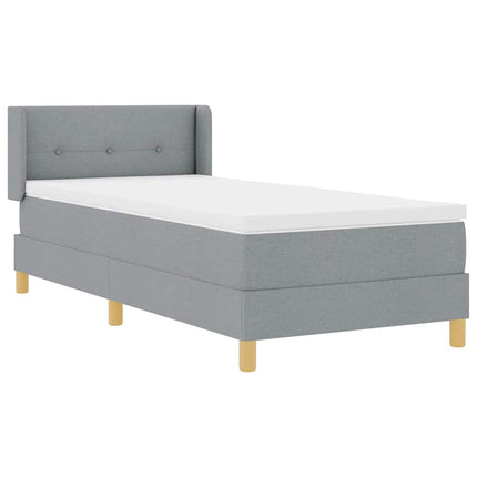 Box spring seng med hovedgærde Lysegrå 200 x 100 cm Stof