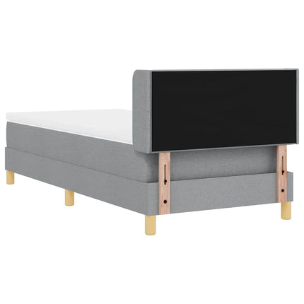 Box spring seng med hovedgærde Lysegrå 200 x 100 cm Stof