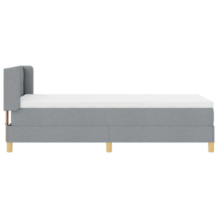 Box spring seng med hovedgærde Lysegrå 200 x 100 cm Stof
