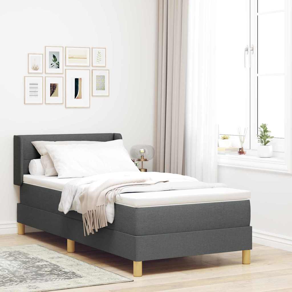Box spring seng med hovedgrde Mrkegr 200 x 100 cm Stof