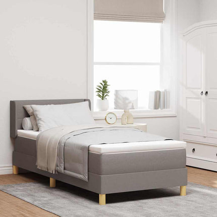 Box spring seng med hovedgærde Gråbrun 200 x 100 cm Stof