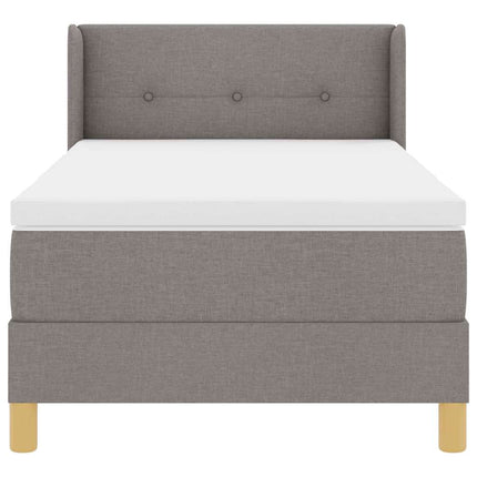 Box spring seng med hovedgærde Gråbrun 200 x 100 cm Stof