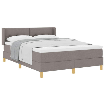 Box spring seng med hovedgærde Gråbrun 190 x 140 cm Stof