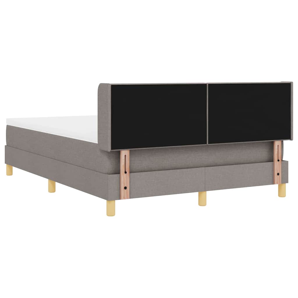 Box spring seng med madras Gråbrun 190 x 140 cm Stof
