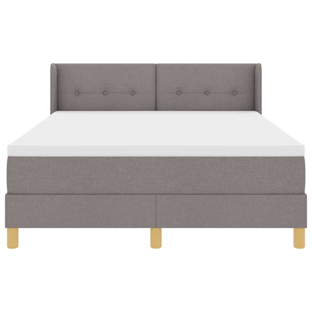 Box spring seng med madras Gråbrun 190 x 140 cm Stof