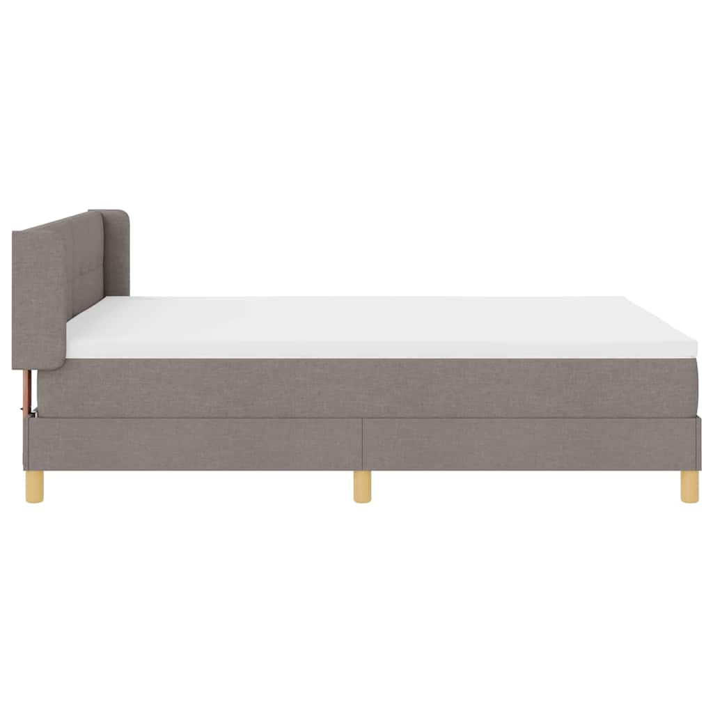 Box spring seng med madras Gråbrun 190 x 140 cm Stof