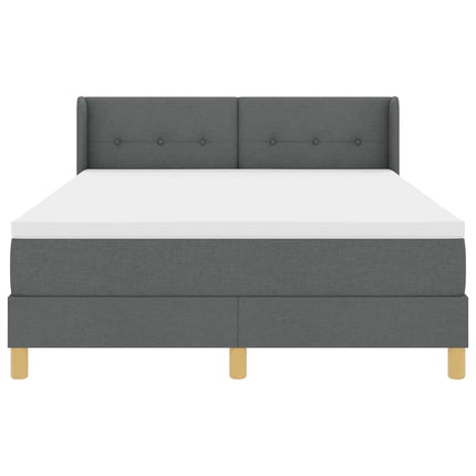 Box spring seng med hovedgærde Mørkegrå 200 x 160 cm Stof