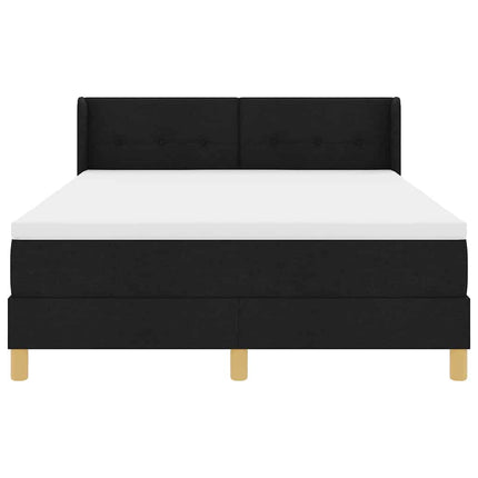 Box spring seng med hovedgærde Sort 200 x 160 cm Stof