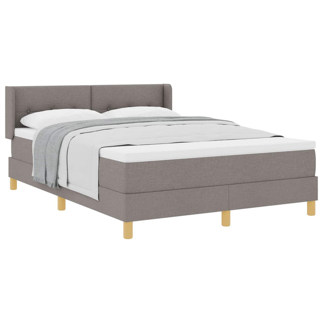 Box spring seng med hovedgærde Gråbrun 200 x 160 cm Stof