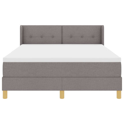 Box spring seng med hovedgærde Gråbrun 200 x 160 cm Stof