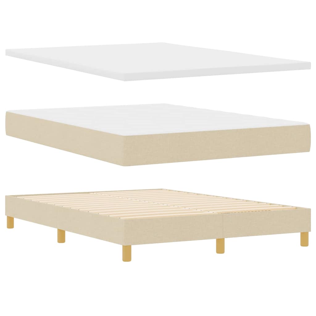 Box spring seng med madras Creme 200 x 160 cm Stof