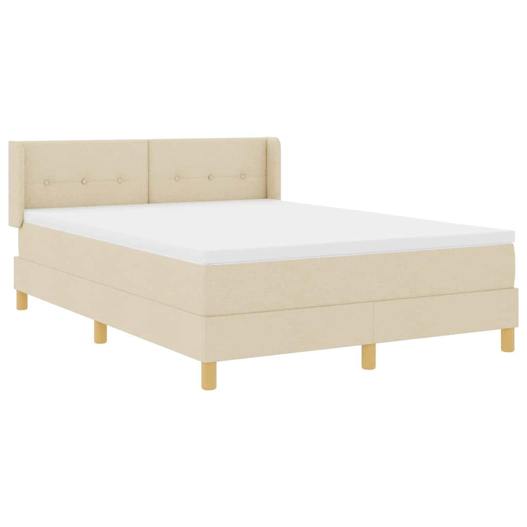 Box spring seng med madras Creme 200 x 160 cm Stof