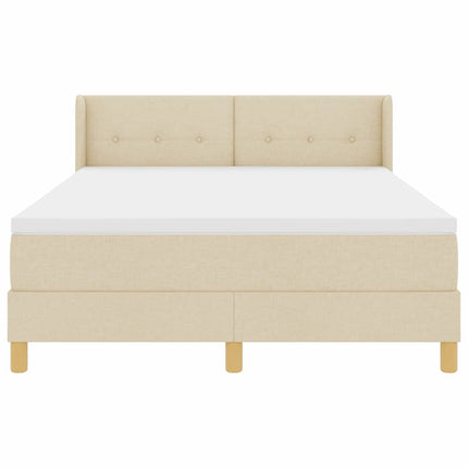 Box spring seng med hovedgærde Creme 200 x 160 cm Stof