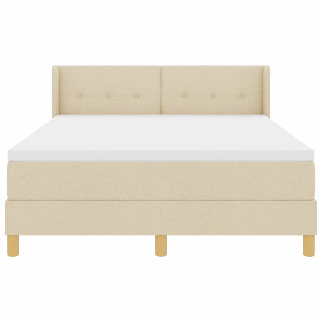 Box spring seng med madras Creme 200 x 160 cm Stof