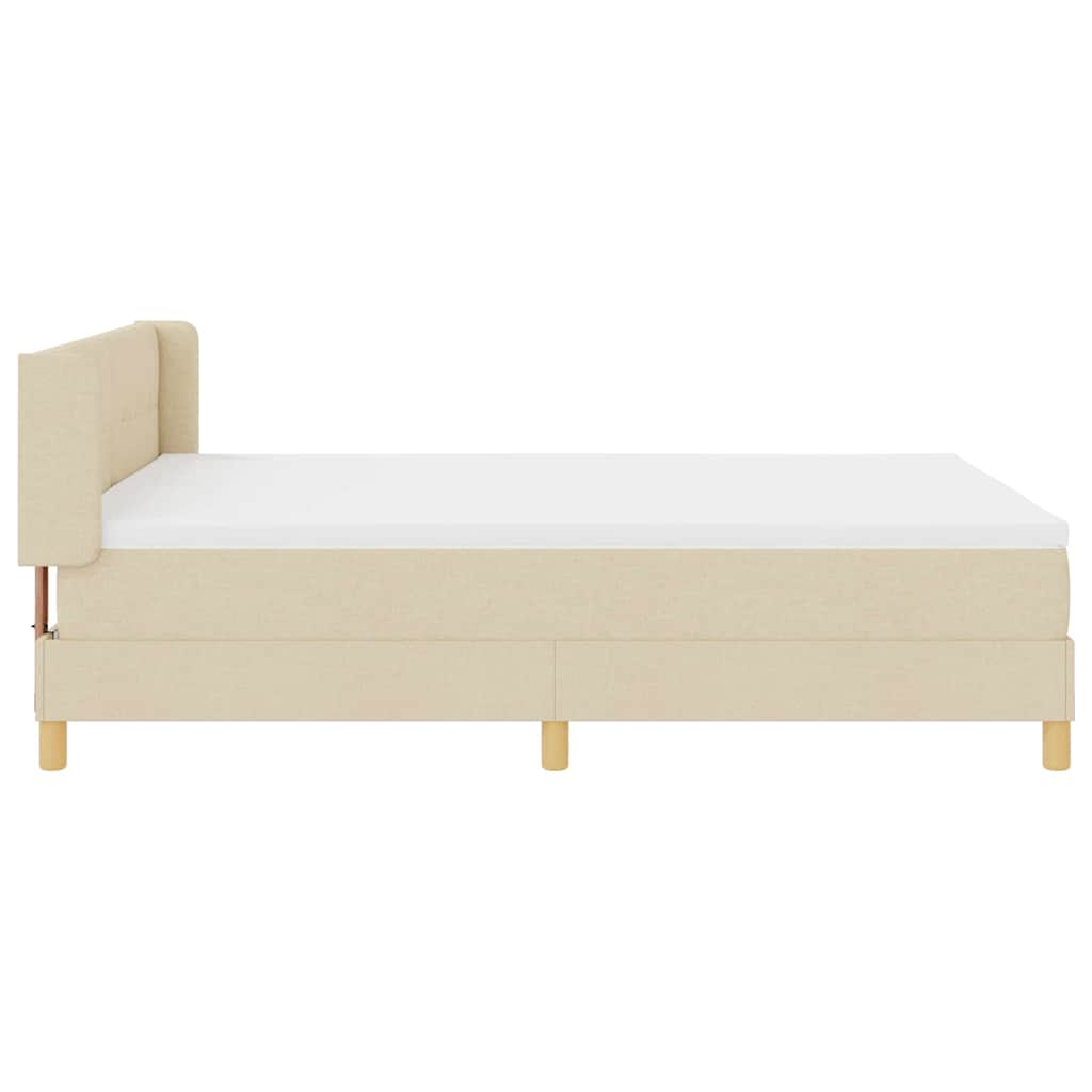Box spring seng med madras Creme 200 x 160 cm Stof