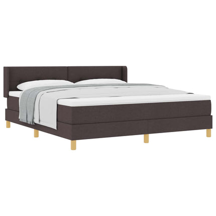 Box spring seng med hovedgærde Mørk Brun 200 x 180 cm Stof