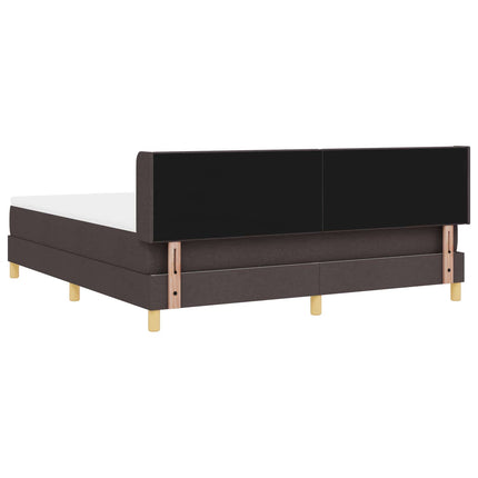 Box spring seng med hovedgærde Mørk Brun 200 x 180 cm Stof