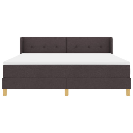 Box spring seng med hovedgærde Mørk Brun 200 x 180 cm Stof