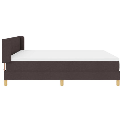Box spring seng med hovedgærde Mørk Brun 200 x 180 cm Stof