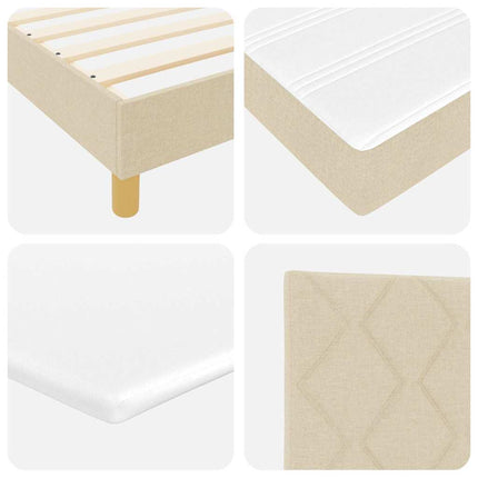 Box spring seng med hovedgærde Creme 200 x 180 cm Stof