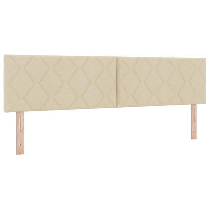 Box spring seng med hovedgærde Creme 200 x 180 cm Stof