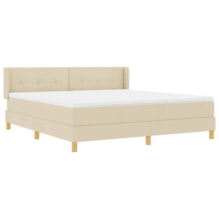 Box spring seng med hovedgærde Creme 200 x 180 cm Stof