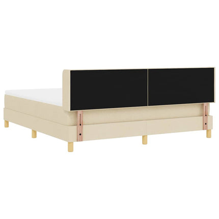 Box spring seng med hovedgærde Creme 200 x 180 cm Stof