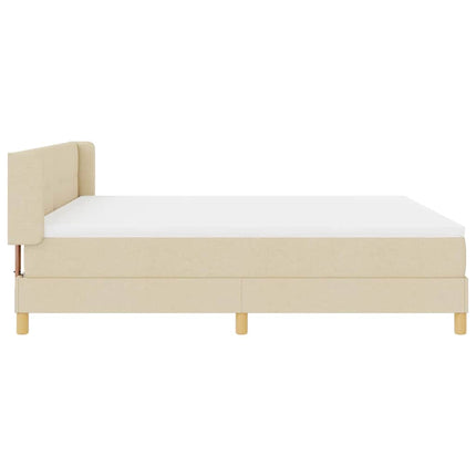 Box spring seng med hovedgærde Creme 200 x 180 cm Stof