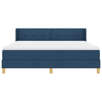 Box spring seng med hovedgærde Blå 200 x 180 cm Stof