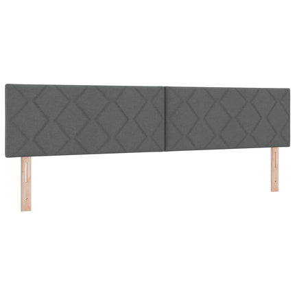 Box spring seng med hovedgærde Mørkegrå 200 x 200 cm Stof