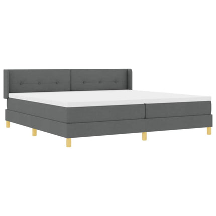 Box spring seng med hovedgærde Mørkegrå 200 x 200 cm Stof
