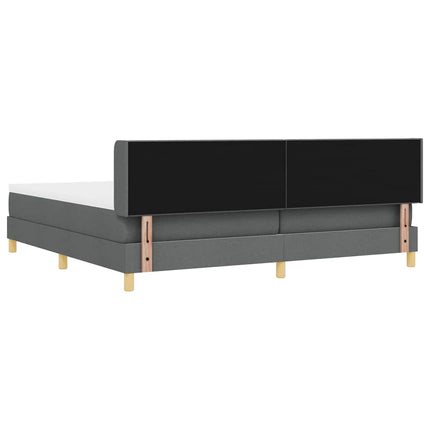 Box spring seng med hovedgærde Mørkegrå 200 x 200 cm Stof