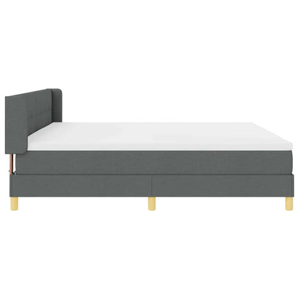 Box spring seng med hovedgærde Mørkegrå 200 x 200 cm Stof