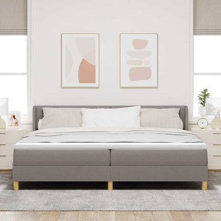 Box spring seng med pude Gråbrun 200 x 200 cm Stof