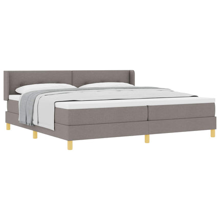 Box spring seng med pude Gråbrun 200 x 200 cm Stof