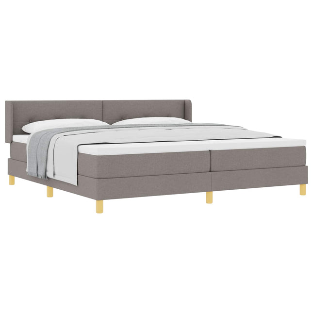 Box spring seng med pude Gråbrun 200 x 200 cm Stof
