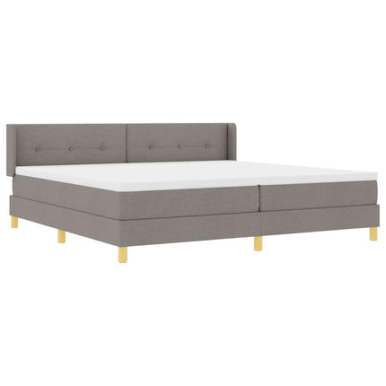 Box spring seng med pude Gråbrun 200 x 200 cm Stof