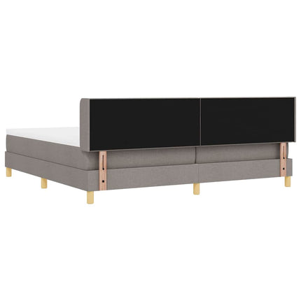 Box spring seng med pude Gråbrun 200 x 200 cm Stof