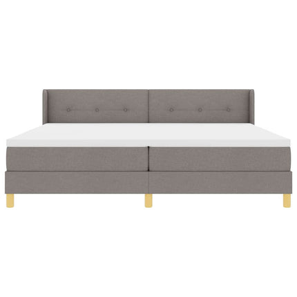 Box spring seng med pude Gråbrun 200 x 200 cm Stof