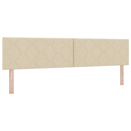 Box spring seng med hovedgærde Creme 200 x 200 cm Stof