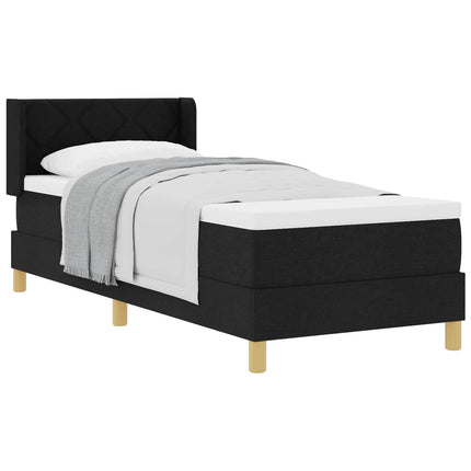 Box spring seng med hovedgærde Sort 200 x 80 cm Stof