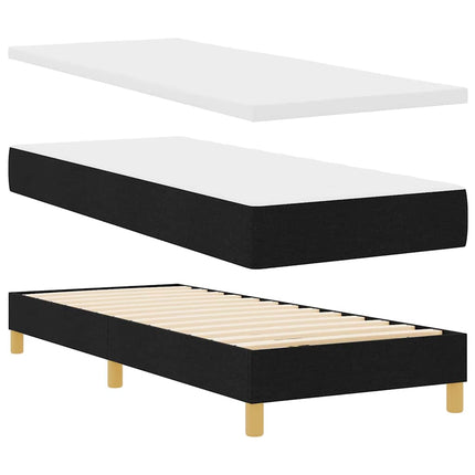 Box spring seng med hovedgærde Sort 200 x 80 cm Stof