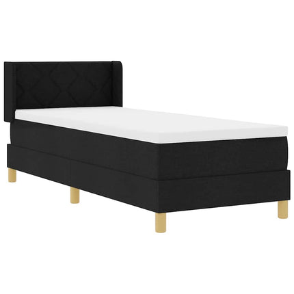 Box spring seng med hovedgærde Sort 200 x 80 cm Stof