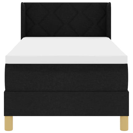 Box spring seng med hovedgærde Sort 200 x 80 cm Stof