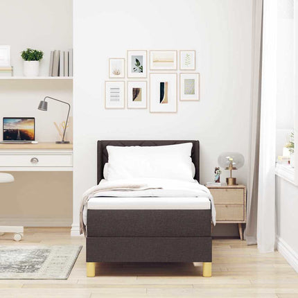Box spring seng med hovedgærde Mørk Brun 200 x 80 cm Stof